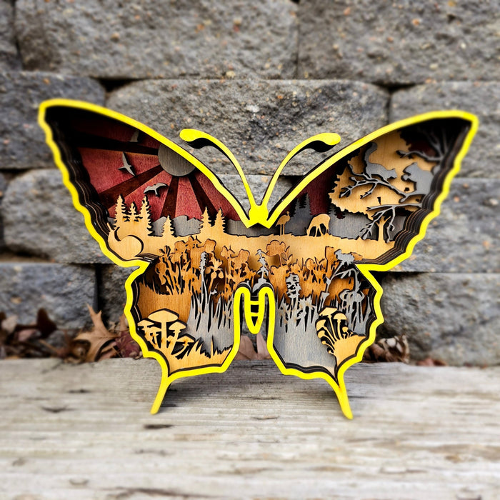 3D Butterfly Sign Layered Art - Rustiva