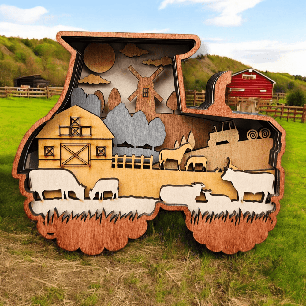 3D Farm Truck Sign Layered Art – Rustiva