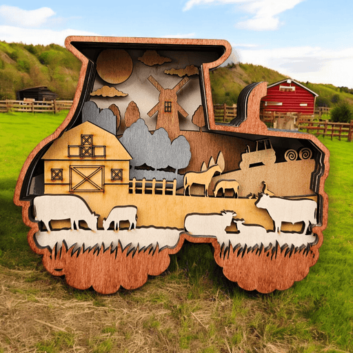 3D Farm Truck Sign Layered Art - Rustiva