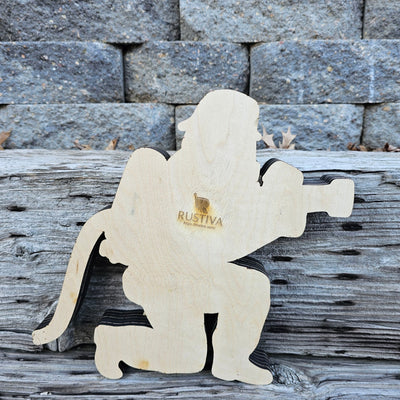 3D Fire Fighter w/ water hose Sign Layered Art - Rustiva