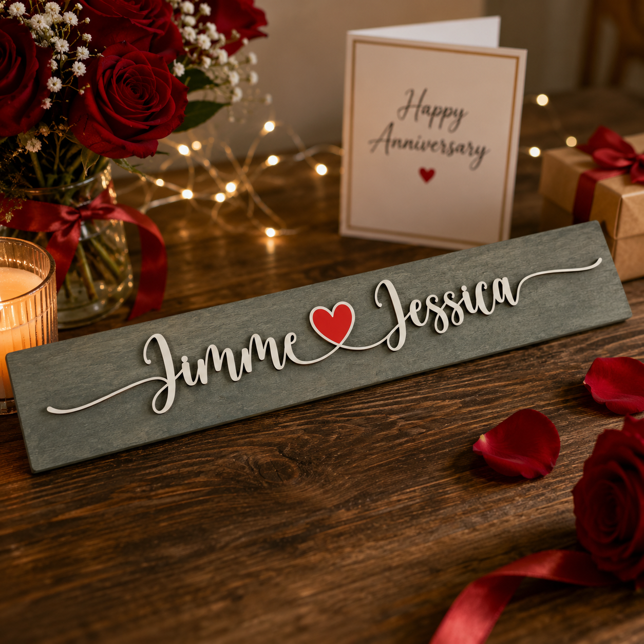 Couples name wooden sign
