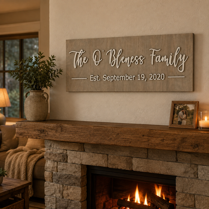Personalized Family Name Sign - Rustiva