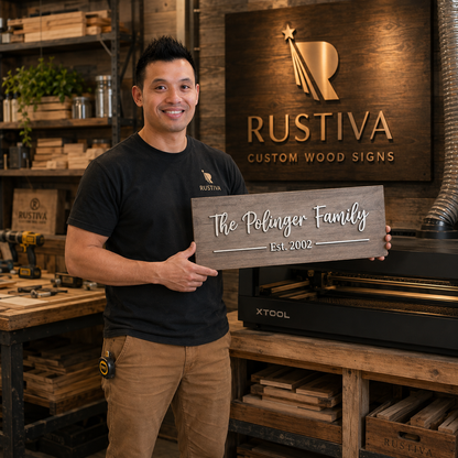 Personalized Family Name Sign - Rustiva