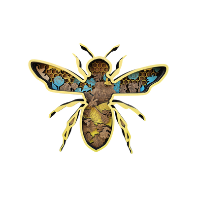 3D Bee Sign Layered Art - Rustiva