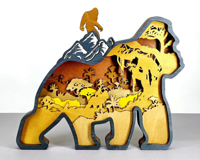 3D Gorilla with Jungle Scene - Rustiva