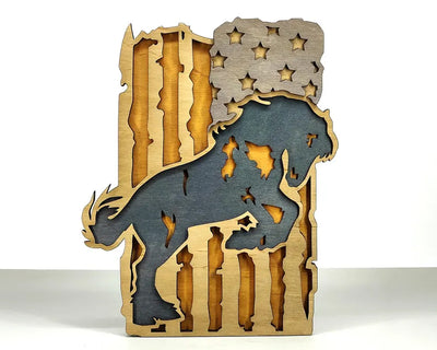 3D Horse With American Flag - Rustiva