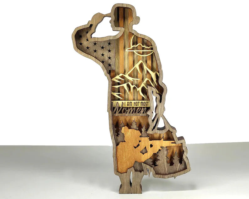 3D Female Soldier Flag