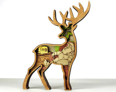 3D Deer, Christmas scene - Rustiva