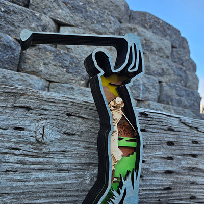3D Golf Sign Layered Art - Rustiva
