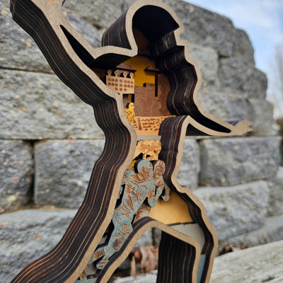 3D Football Player Sign Layered Art - Rustiva