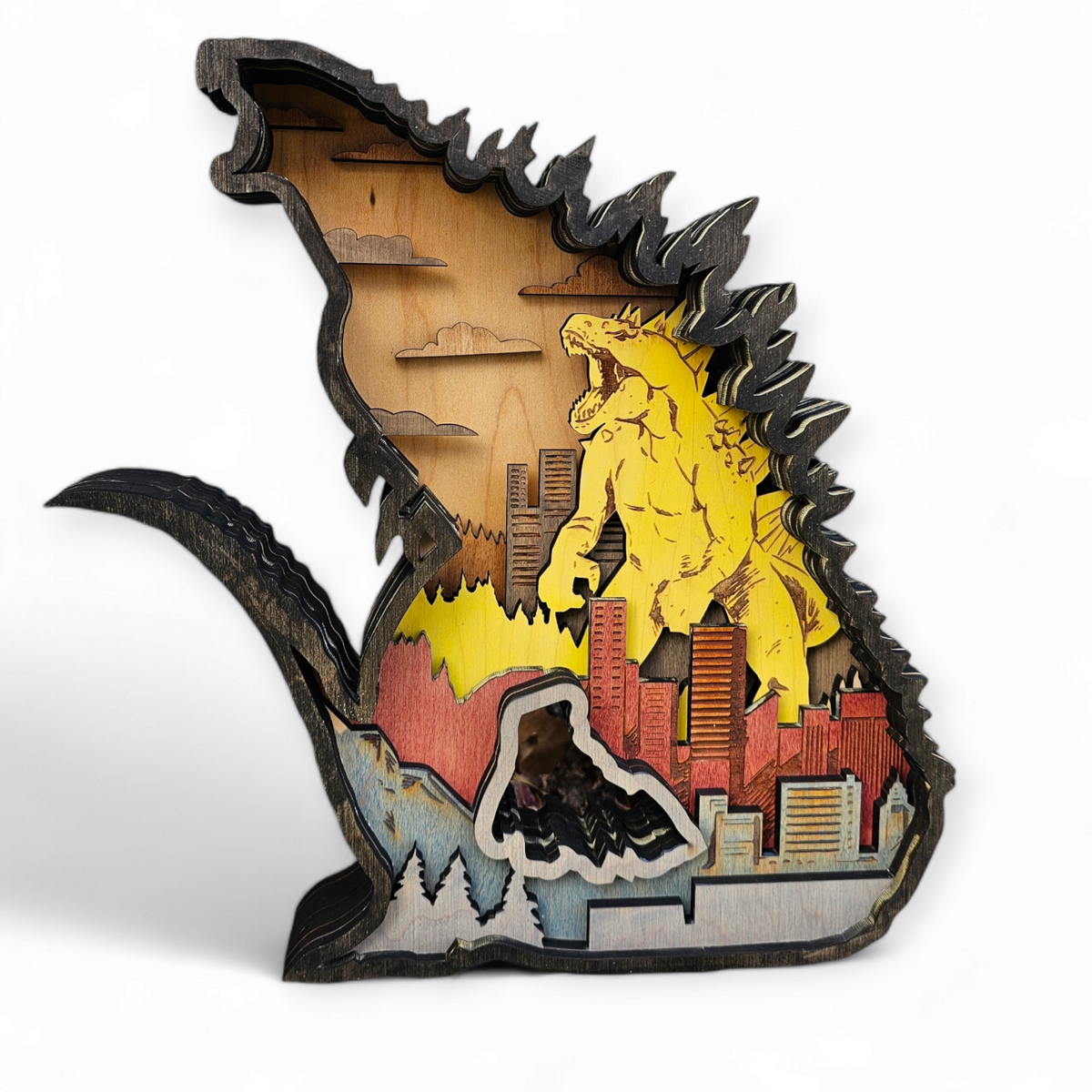 Godzilla Sign Language 3D Godzilla Sign Layered Art — Rustiva