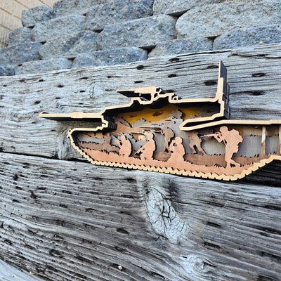 3D Tank Sign Layered Art - Rustiva