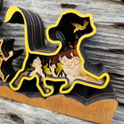 3D Lion Sign Layered Art - Rustiva