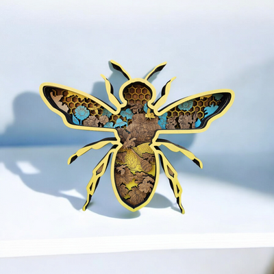 3D Bee Sign Layered Art - Rustiva