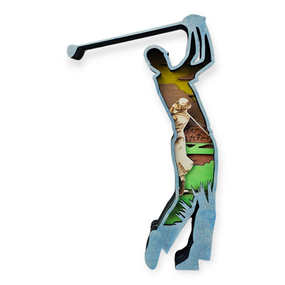 3D Golf Sign Layered Art - Rustiva
