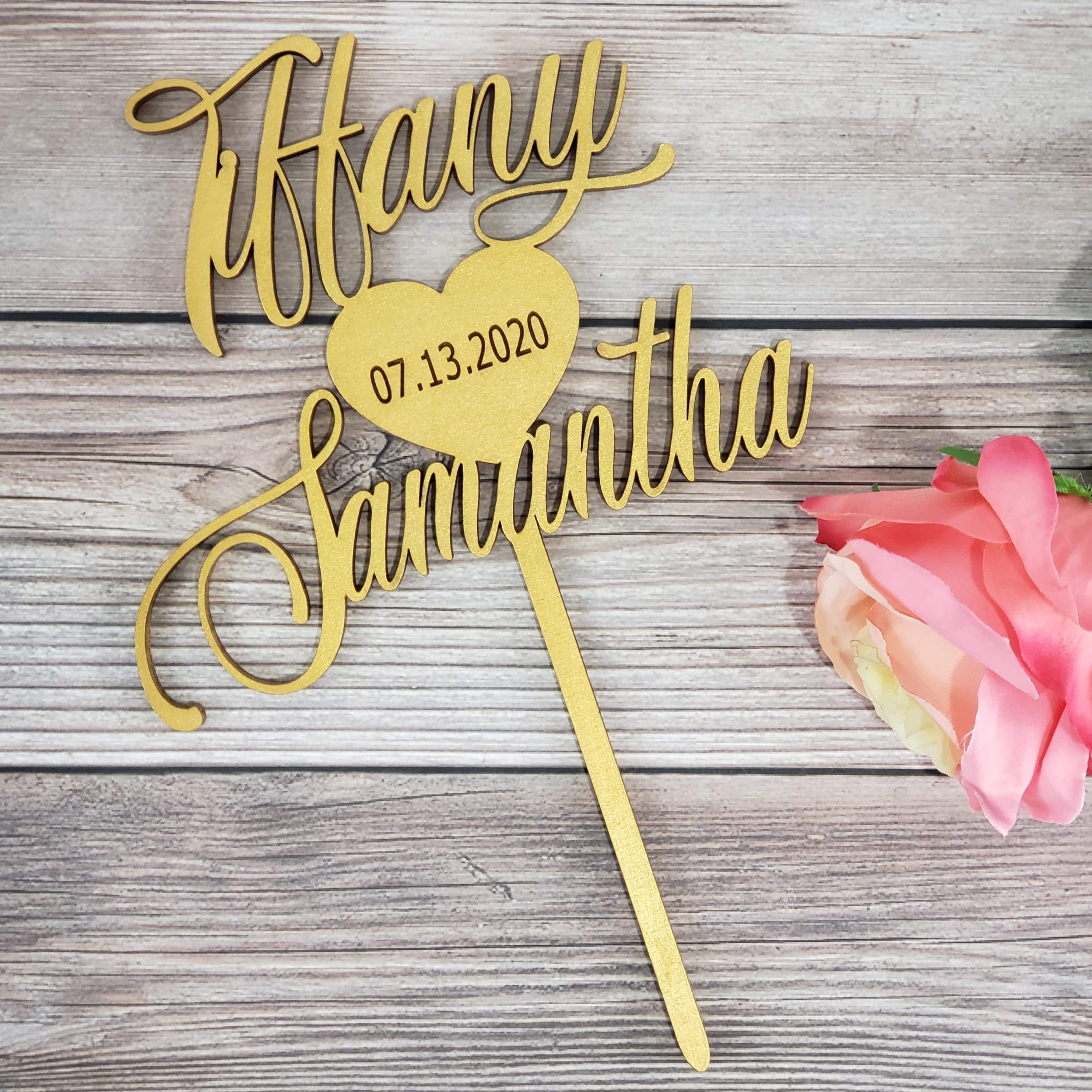 Personalized Acrylic Wedding Cake Topper, Custom Cake Topper for Wedding - Semper-KIK