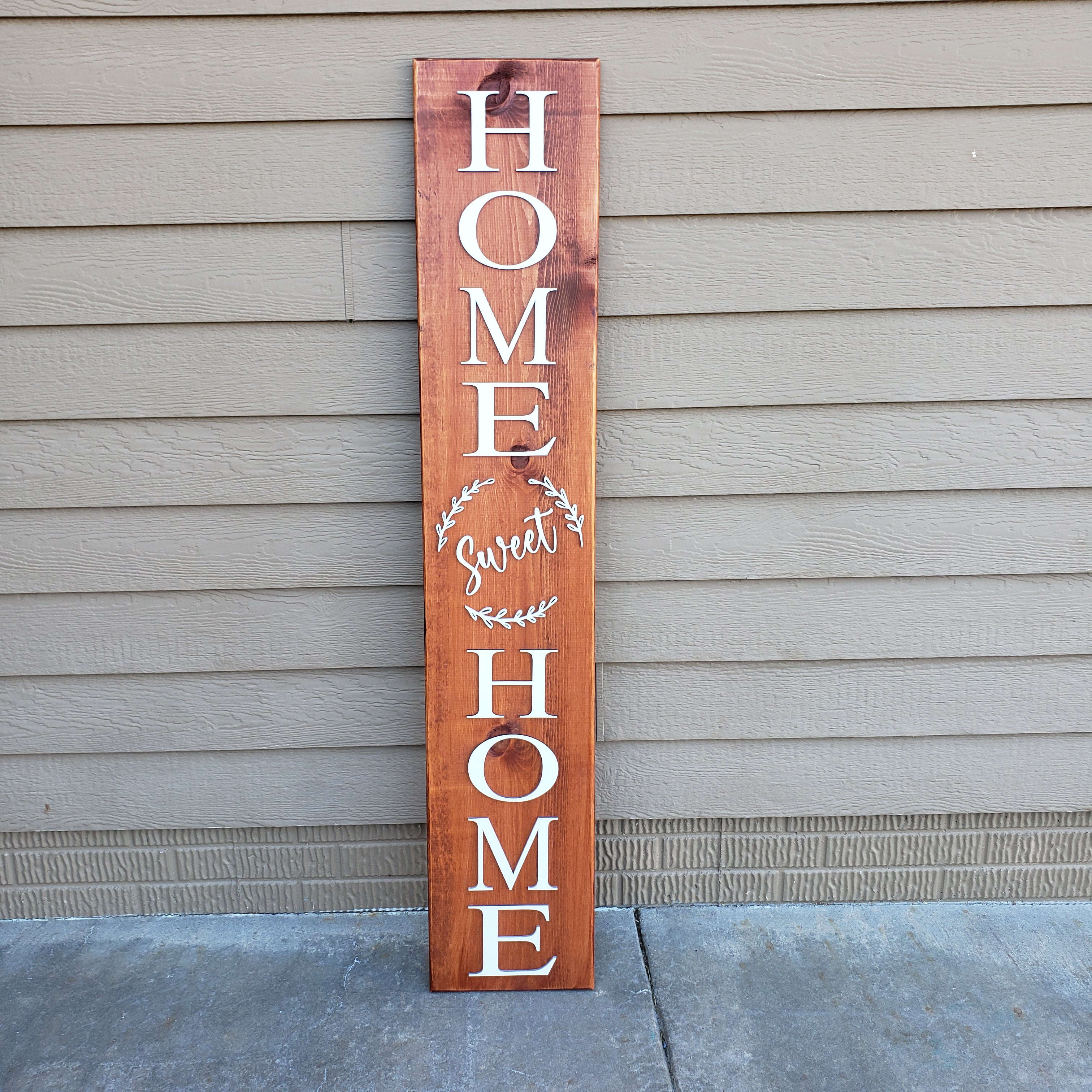 Welcome Sign for Front Porch with 3D Laser Cut Letters - 5ft Reversible - Semper-KIK