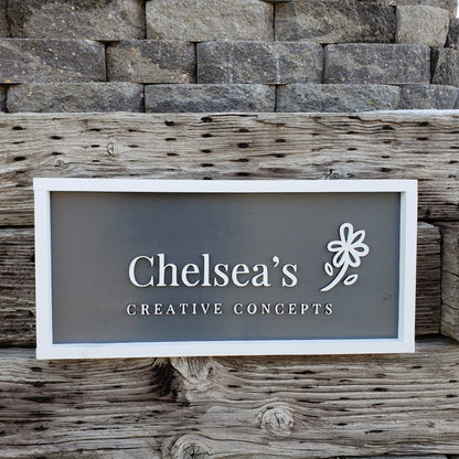 Custom Laser Cut Logo Sign with Raised 3D Design - Wood Mounted Logo Sign - Semper-KIK