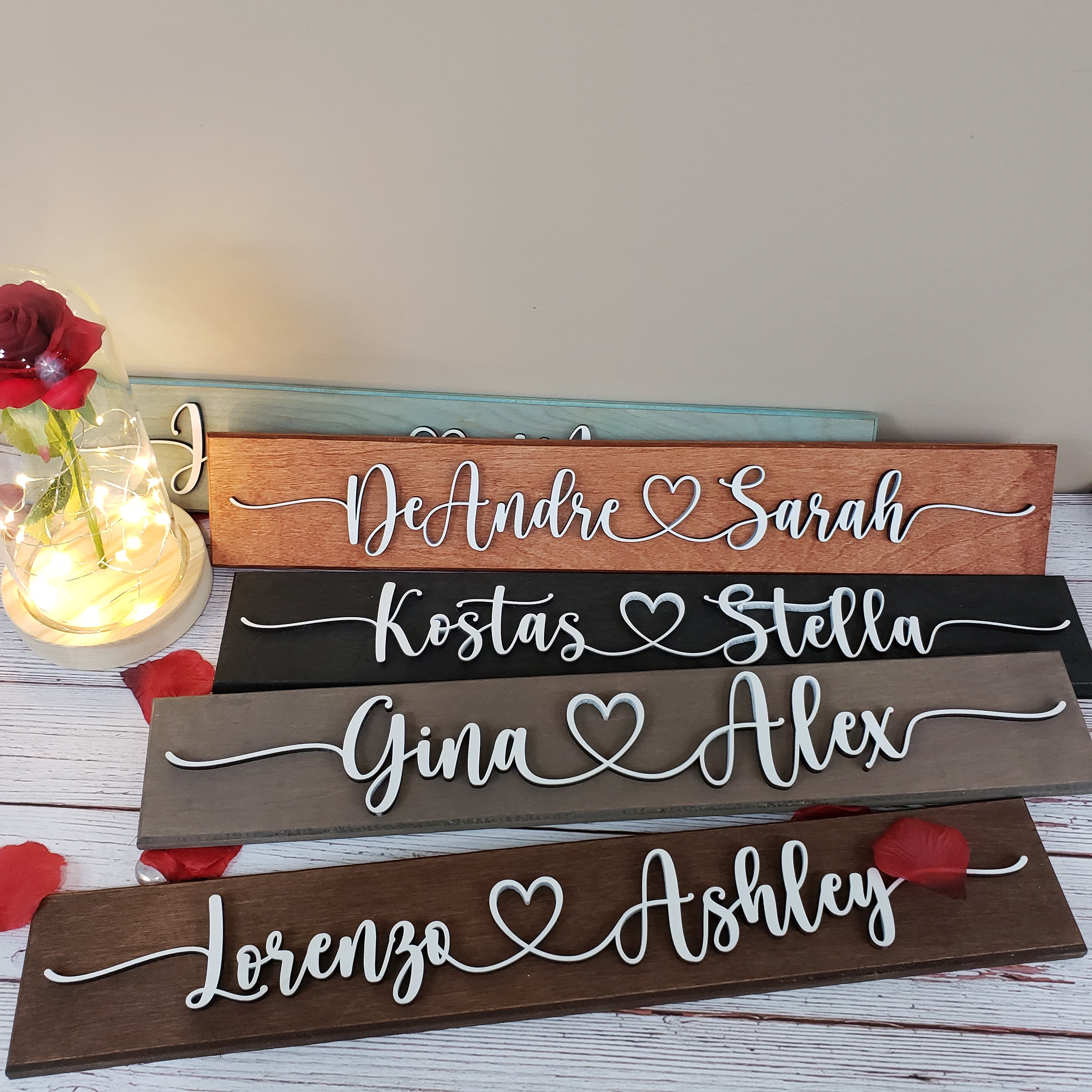 Couples name wood sign / personalized 3D wood sign - Semper-KIK