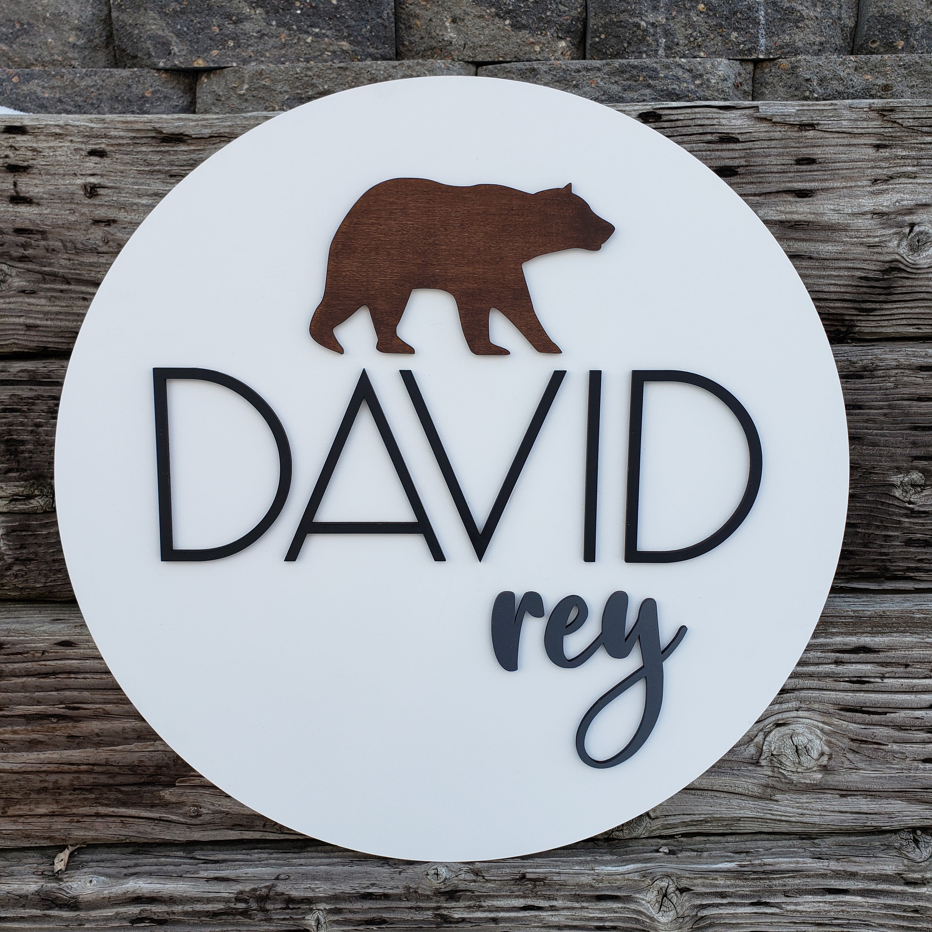 Personalized Nursery name Sign with Bear symbol - Semper-KIK