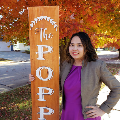 Welcome Sign for Front Porch with 3D Laser Cut Letters - Family name - Semper-KIK