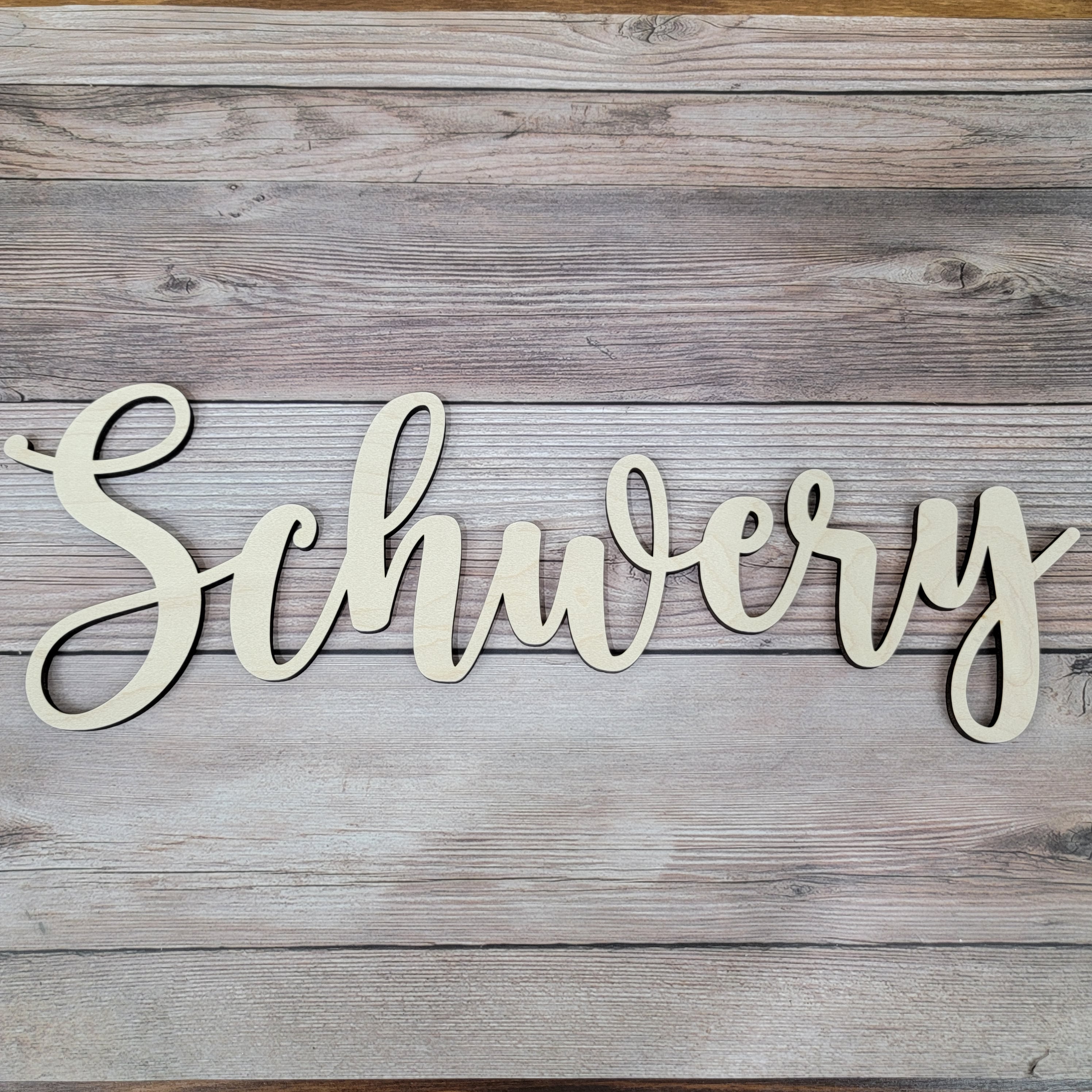 Custom Word or Name Laser Cut Unfinished Wood Shapes Variety of Sizes Craft Supply DIY - Semper-KIK