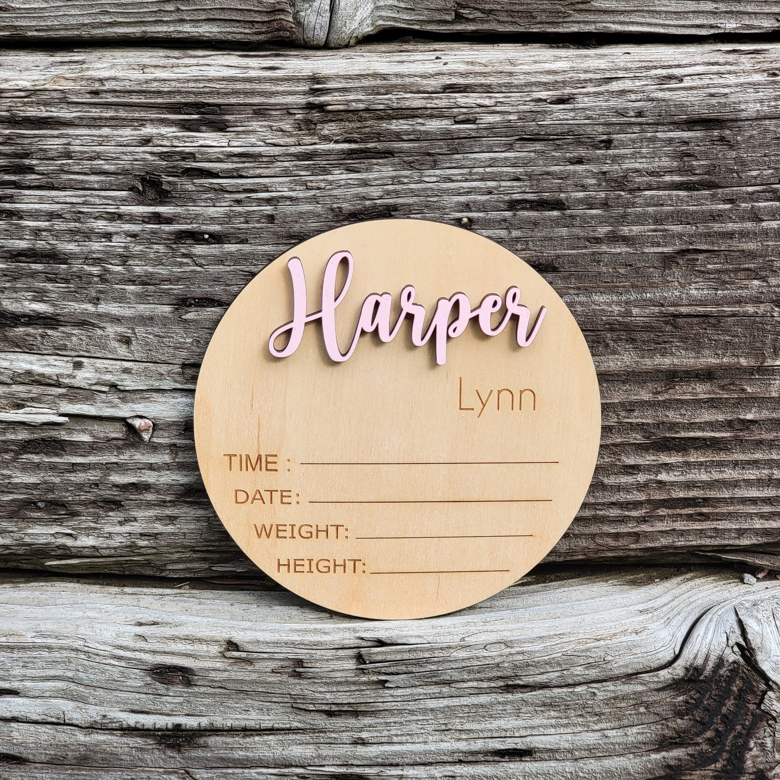 Baby Name Announcement 3D Wood Sign - Semper-KIK