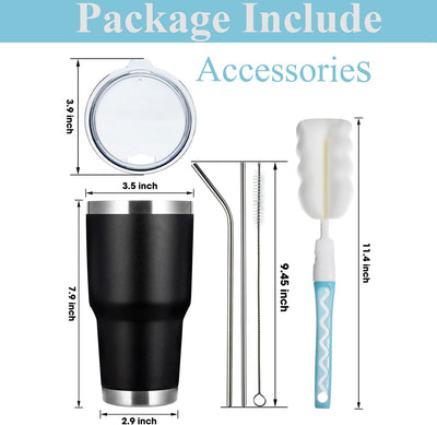 Personalized Insulated Tumbler with straw - 30oz - Semper-KIK