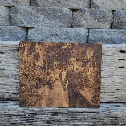 Laser Engraved Wood Photo