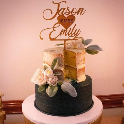 Personalized Acrylic Wedding Cake Topper, Custom Cake Topper for Wedding - Semper-KIK