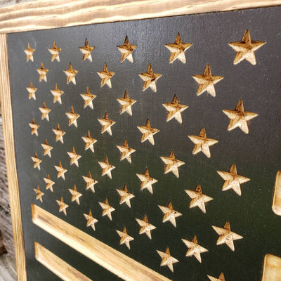 Rustic Wooden Flag  - Lineman - Semper-KIK