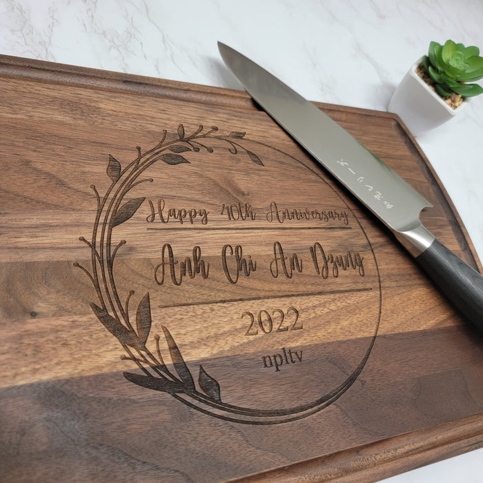 Personalized Walnut Cutting Board - 10.5"x16" - Semper-KIK