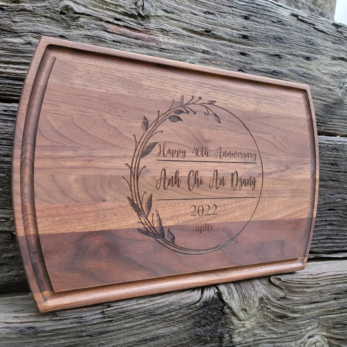 Personalized Walnut Cutting Board - 10.5"x16" - Semper-KIK