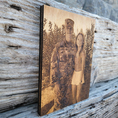 Laser Engraved Wood Photo - Semper-KIK