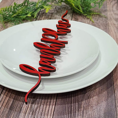 Custom table place setting words/ Place Settings/Thanksgiving place settings/Christmas place settings - Personalized Dinner Table - Semper-KIK
