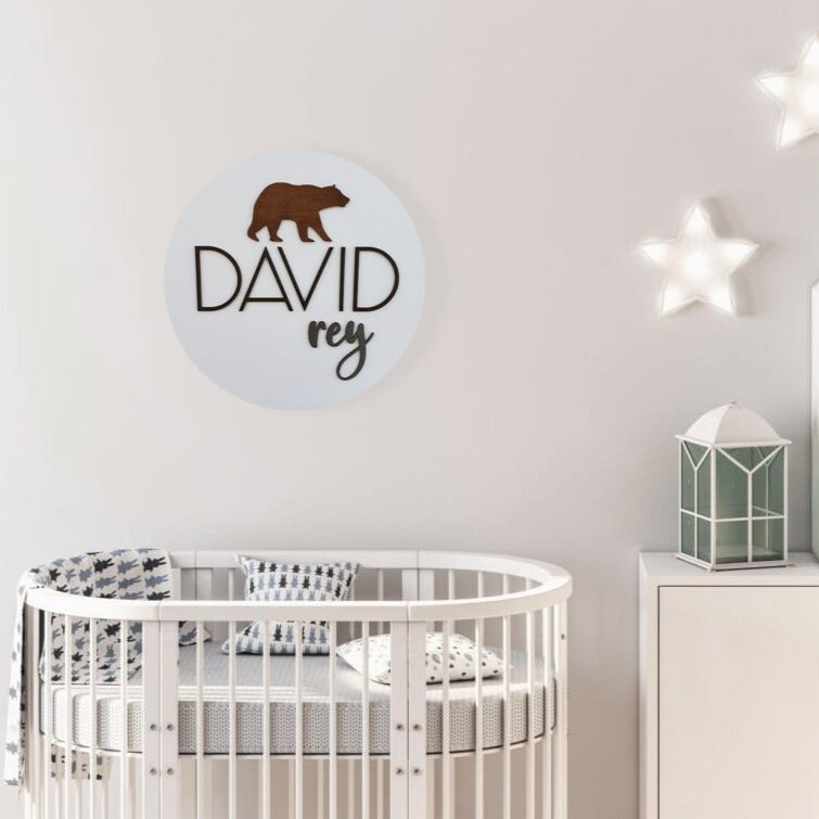 Personalized Nursery name Sign with Bear symbol - Semper-KIK